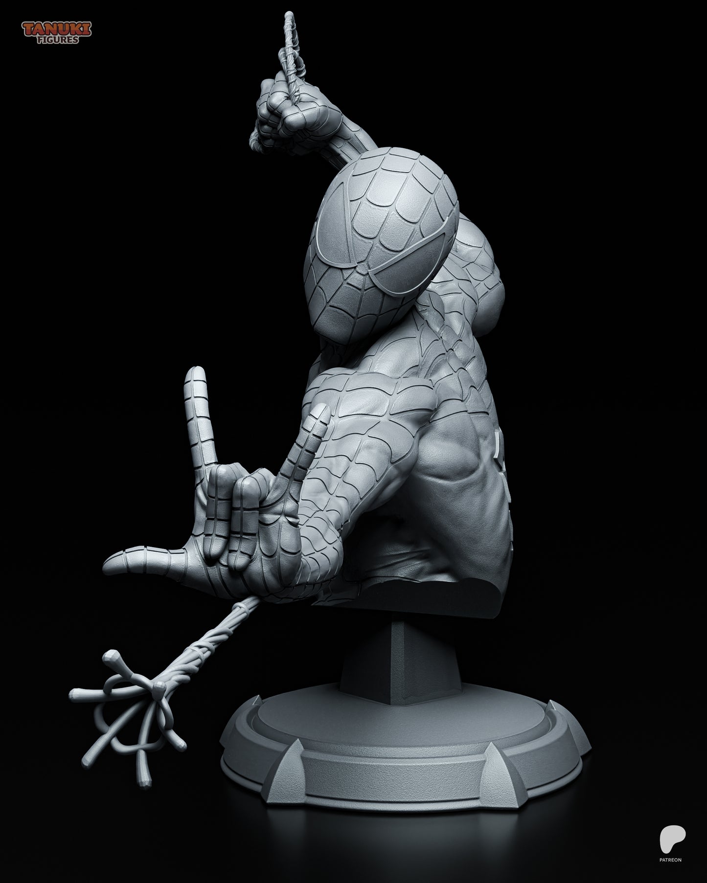Netz-Vigilant vs Schatten-Symbiont Garage Kit & Büsten - Dächer-Duell Diorama - 3D-gedruckte Tanuki Figures Harzfigur
