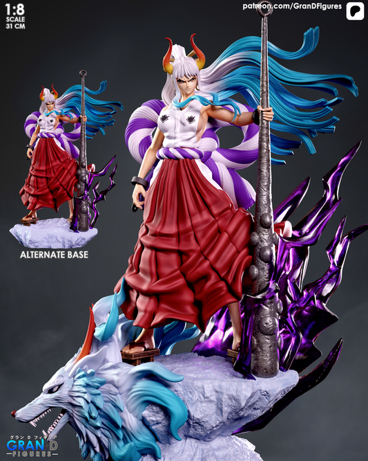 Oni Princess Garage Kit - Mythical Wolf Statue 1:8 Scale - 3D Printed Legend Warrior Resin Figure