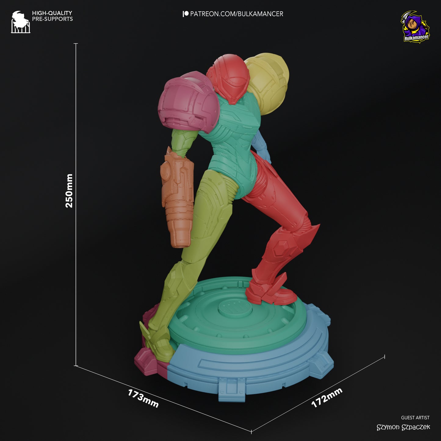 Intergalactic Bounty Hunter Garage Kit - Tech-Armor Warrior Statue 1:8 Scale - 3D Printed Sci-Fi Heroine Resin Figure