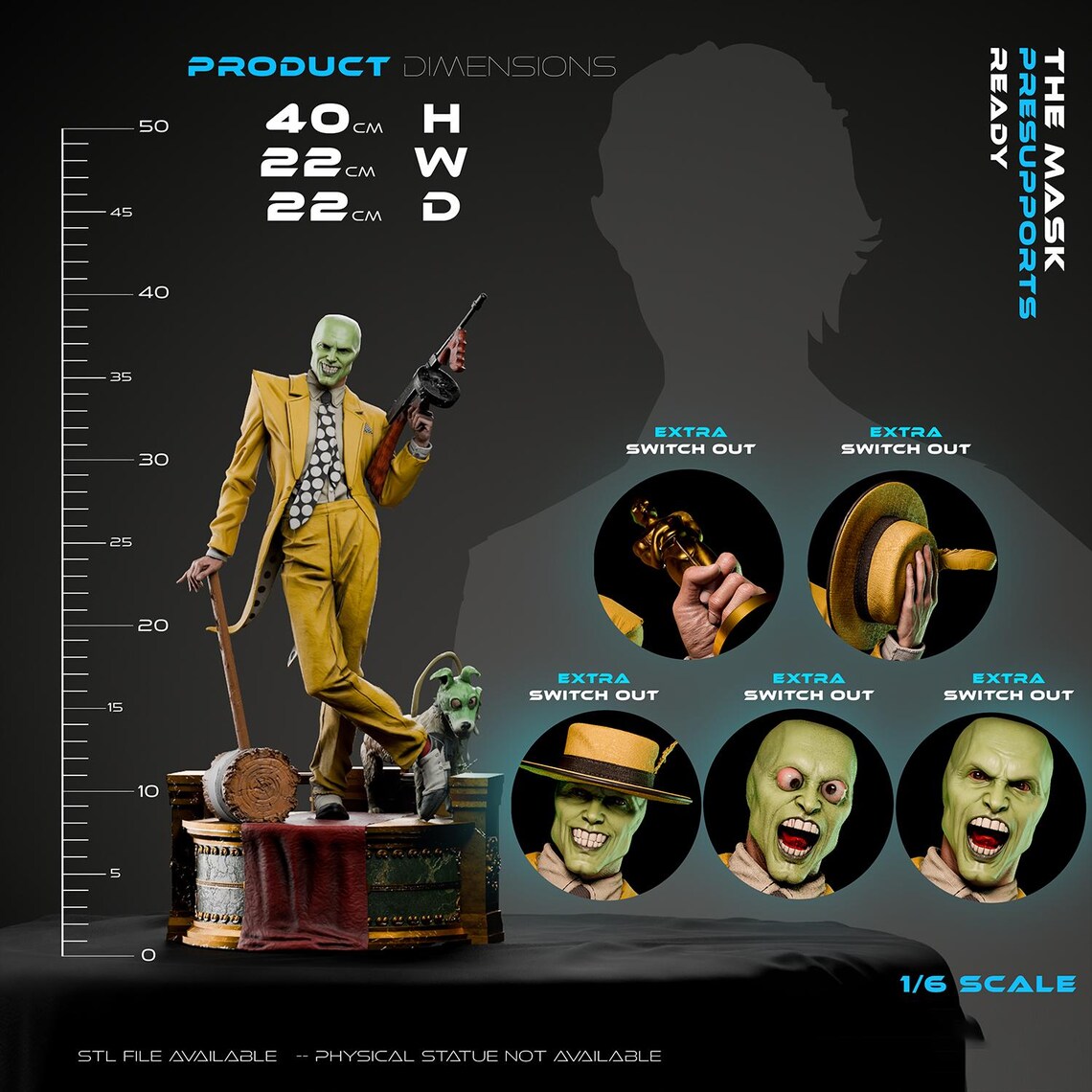 Grünengesichtiger Unruhestifter Garage Kit - Zoot Suit Chaos im Maßstab 1:6 - 3D-gedruckte Toon Studios Harzfigur