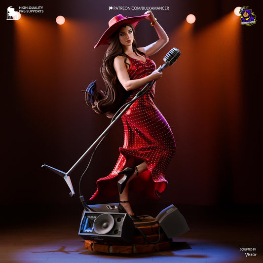 Metropolitan Mayor Garage Kit - Jazz Chanteuse Statue 1:8 Scale - 3D Printed Urban Singer Resin Figure