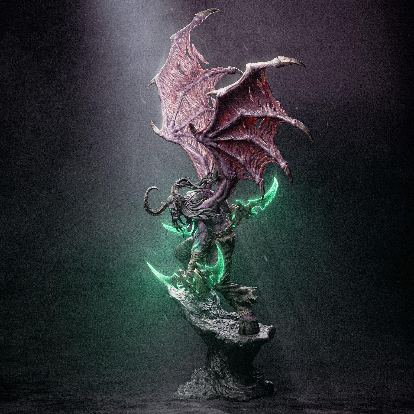 Abyssal Stalker Garage Kit - Elf Outcast Collectibles 1:6 Scale Statue - 3D Printed Horned Anti-Hero Resin Figure