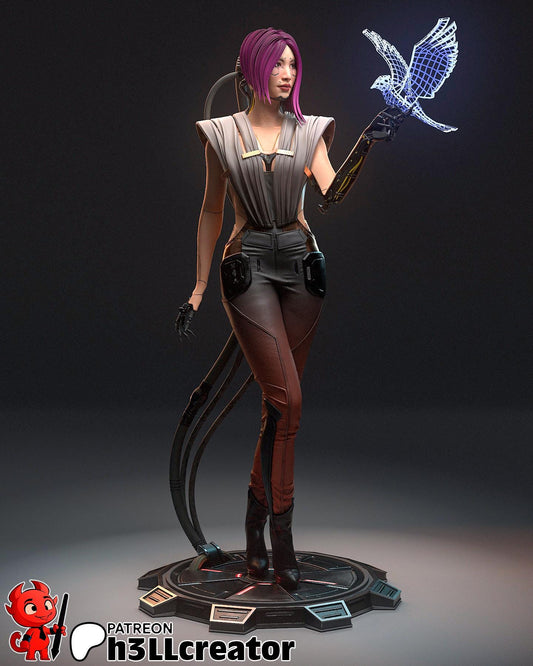 Shadow Intelligence Garage Kit - Digital Ghost Statue & Bust 1:10 Scale - 3D Printed Cyber-Spy Resin Figure