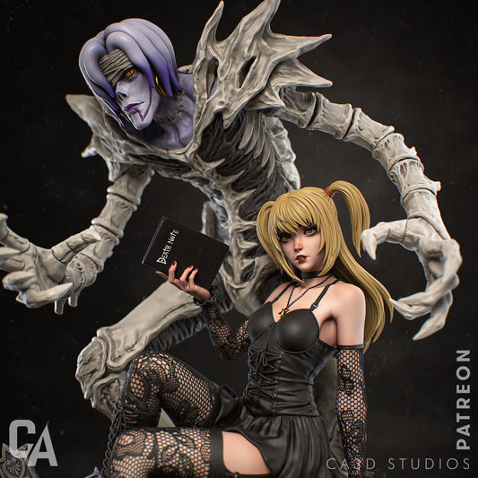 Gothic Note Maiden Garage Kit - Shinigami Shadow Diorama 1:6 Scale - 3D Printed Dark Idol Resin Figure