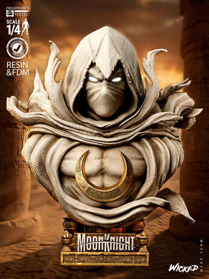 Crescent Moon Vigilante Garage Kit - Lunar Avenger Statue 1/6 & 1/12, Bust 1/4 and 1/8 Scale - 3D Printed Egyptian Warrior Resin Figure