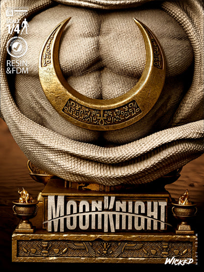 Crescent Moon Vigilante Garage Kit - Lunar Avenger Statue 1/6 & 1/12, Bust 1/4 and 1/8 Scale - 3D Printed Egyptian Warrior Resin Figure