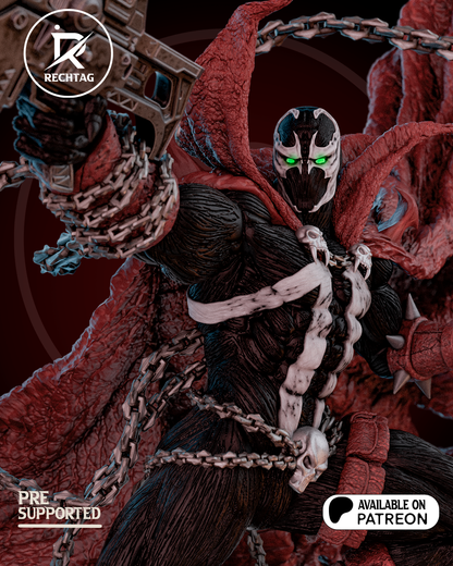 Hell-Warrior Garage Kit - Sinister Chain-Rider Statue 1:6 Scale - 3D Printed Skull-Legionnaire Resin Figure