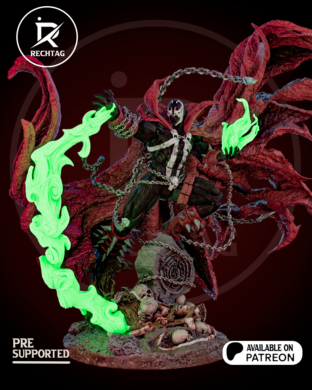 Hell-Warrior Garage Kit - Sinister Chain-Rider Statue 1:6 Scale - 3D Printed Skull-Legionnaire Resin Figure