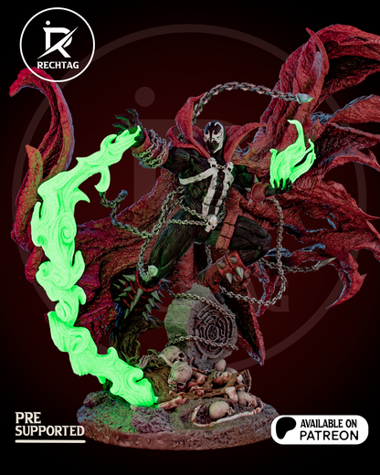 Hell-Warrior Garage Kit - Sinister Chain-Rider Statue 1:6 Scale - 3D Printed Skull-Legionnaire Resin Figure