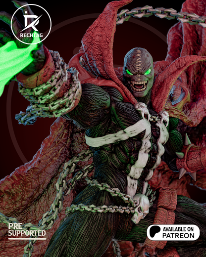 Hell-Warrior Garage Kit - Sinister Chain-Rider Statue 1:6 Scale - 3D Printed Skull-Legionnaire Resin Figure