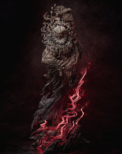 Demonic Martial Arts Master Garage Kit - Wrathful Fighter Statue 1:6 Scale - 3D Printed Dark Oni Resin Figure