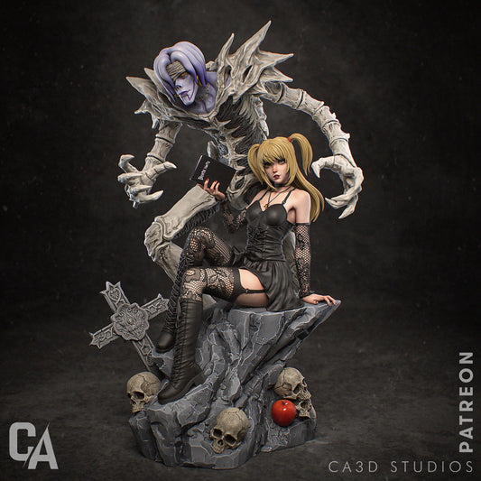 Gothic Note Maiden Garage Kit - Shinigami Shadow Diorama 1:6 Scale - 3D Printed Dark Idol Resin Figure
