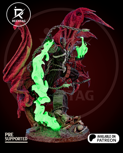 Hell-Warrior Garage Kit - Sinister Chain-Rider Statue 1:6 Scale - 3D Printed Skull-Legionnaire Resin Figure