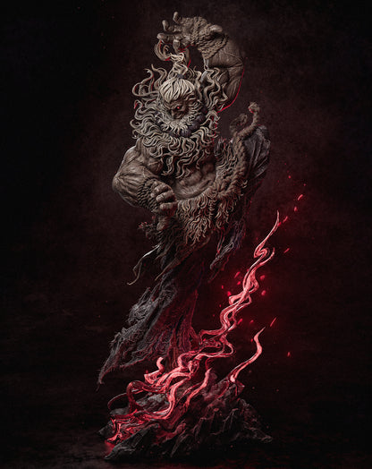 Demonic Martial Arts Master Garage Kit - Wrathful Fighter Statue 1:6 Scale - 3D Printed Dark Oni Resin Figure