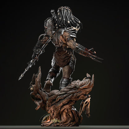 Interstellar Trophy Hunter Garage Kit - Galactic Predator Alien Statue 1:6 Scale - 3D Printed Sci-Fi Warrior Resin Figure