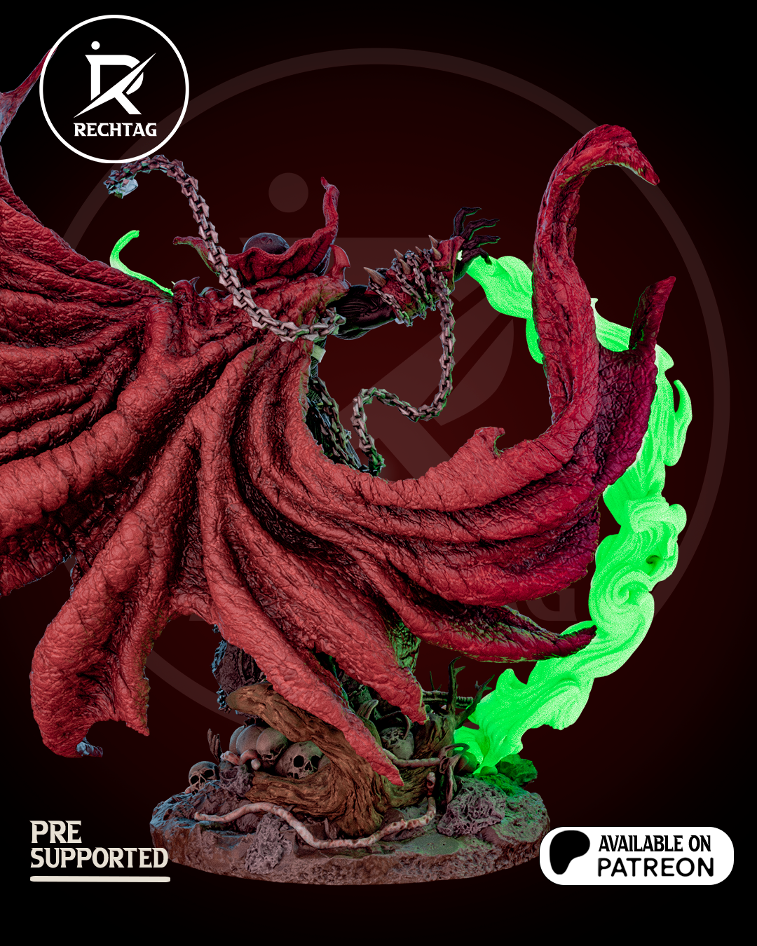 Hell-Warrior Garage Kit - Sinister Chain-Rider Statue 1:6 Scale - 3D Printed Skull-Legionnaire Resin Figure
