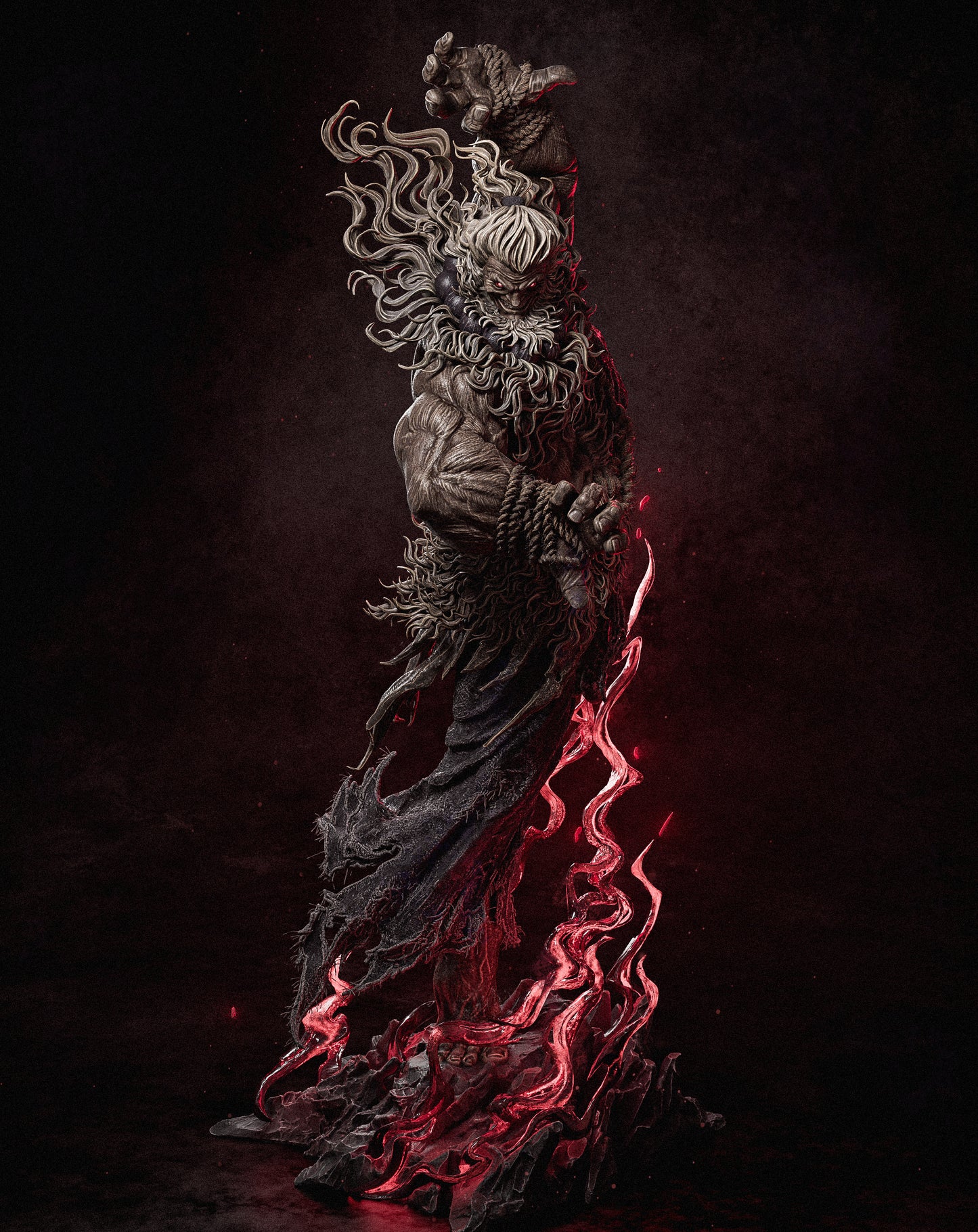 Demonic Martial Arts Master Garage Kit - Wrathful Fighter Statue 1:6 Scale - 3D Printed Dark Oni Resin Figure