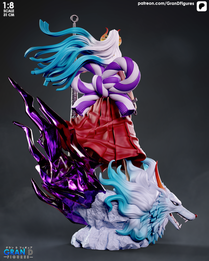 Oni Princess Garage Kit - Mythical Wolf Statue 1:8 Scale - 3D Printed Legend Warrior Resin Figure