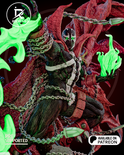 Hell-Warrior Garage Kit - Sinister Chain-Rider Statue 1:6 Scale - 3D Printed Skull-Legionnaire Resin Figure