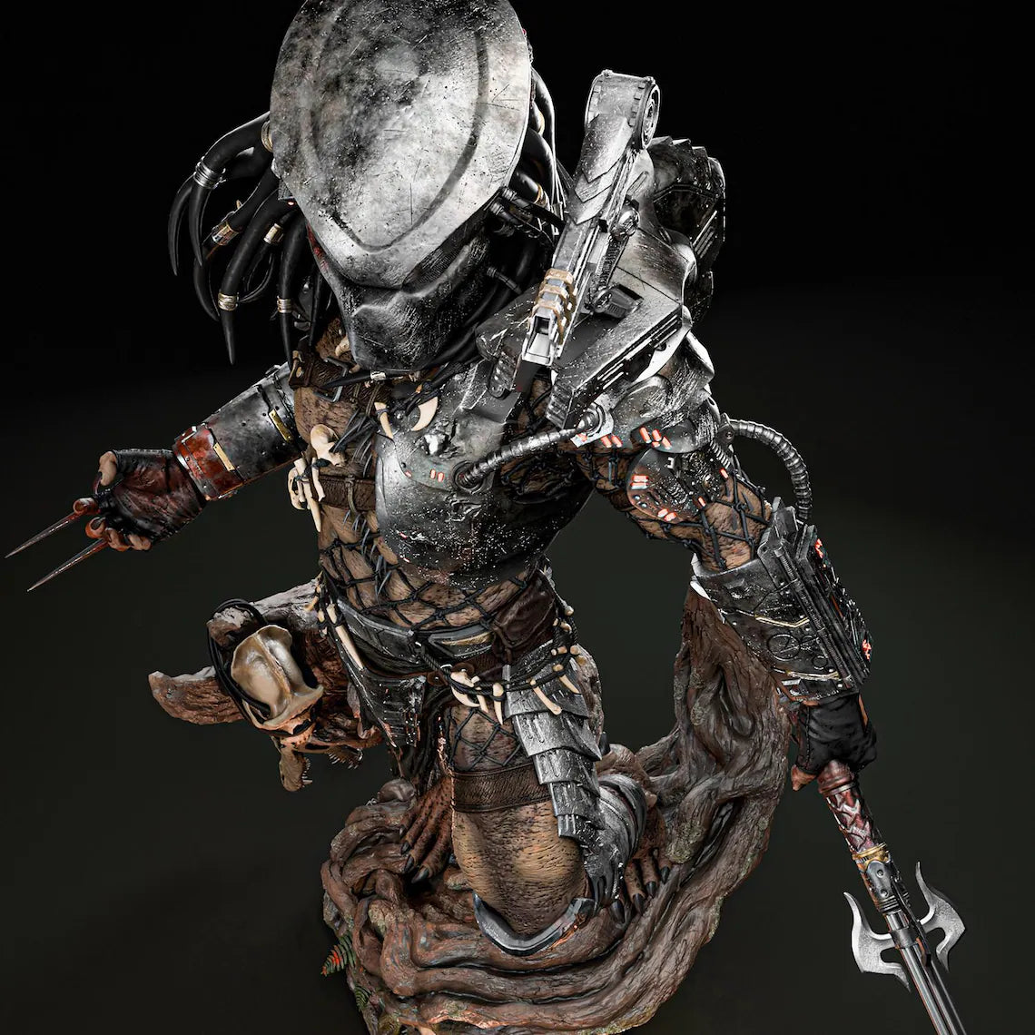 Interstellar Trophy Hunter Garage Kit - Galactic Predator Alien Statue 1:6 Scale - 3D Printed Sci-Fi Warrior Resin Figure