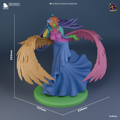 Dark Winged Guardian Garage Kit - Succubus Overseer Statue 1:8 Scale - 3D Printed Ethereal Sentinel Resin Figure