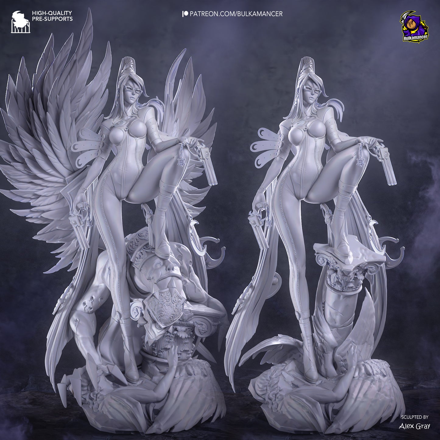 Shadow Sorceress Garage Kit - Bullet Arts Maiden Statue 1:8 Scale - 3D Printed Paranormal Action Hero Resin Figure