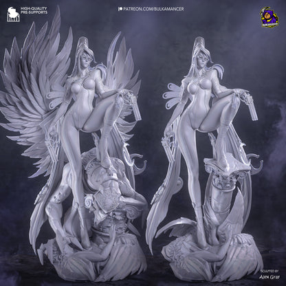 Shadow Sorceress Garage Kit - Bullet Arts Maiden Statue 1:8 Scale - 3D Printed Paranormal Action Hero Resin Figure