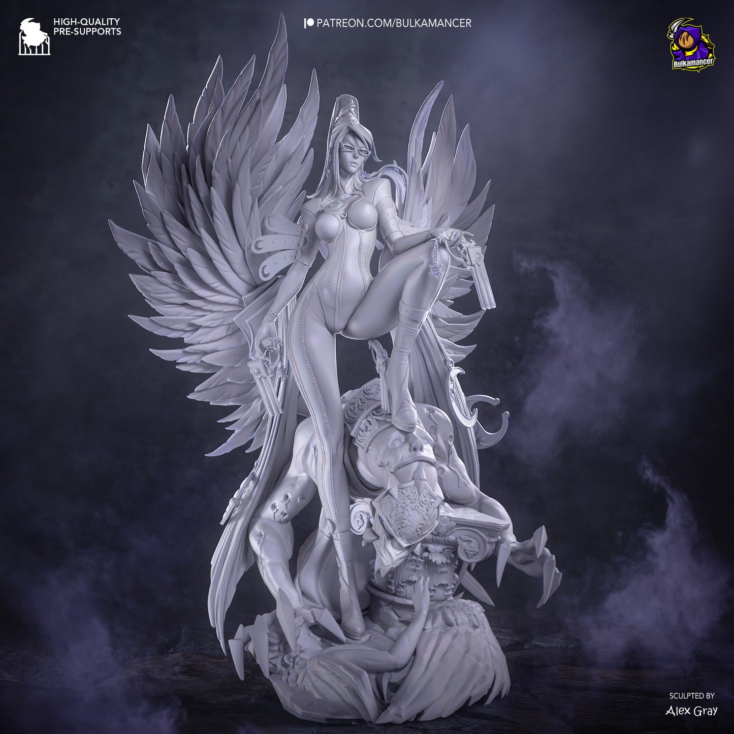 Shadow Sorceress Garage Kit - Bullet Arts Maiden Statue 1:8 Scale - 3D Printed Paranormal Action Hero Resin Figure