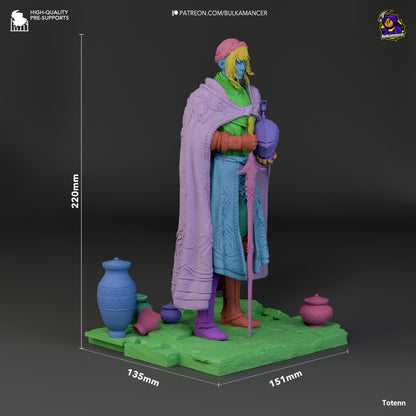 Eingeschworene Duellantin Garage Kit - Treue Ritterin der Schattenlande im Maßstab 1:8 - 3D-gedruckte Bulkamancer Harzfigur