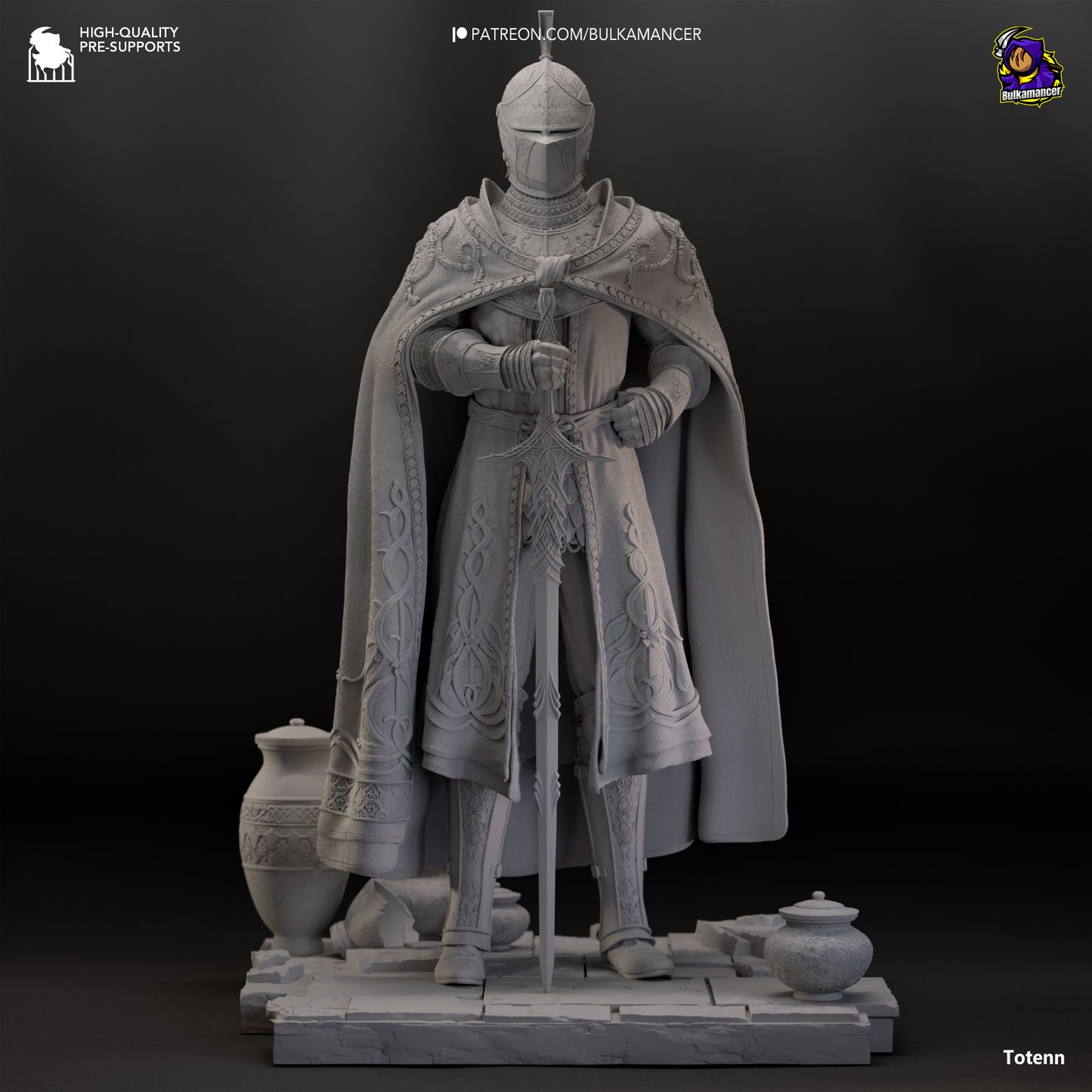 Eingeschworene Duellantin Garage Kit - Treue Ritterin der Schattenlande im Maßstab 1:8 - 3D-gedruckte Bulkamancer Harzfigur