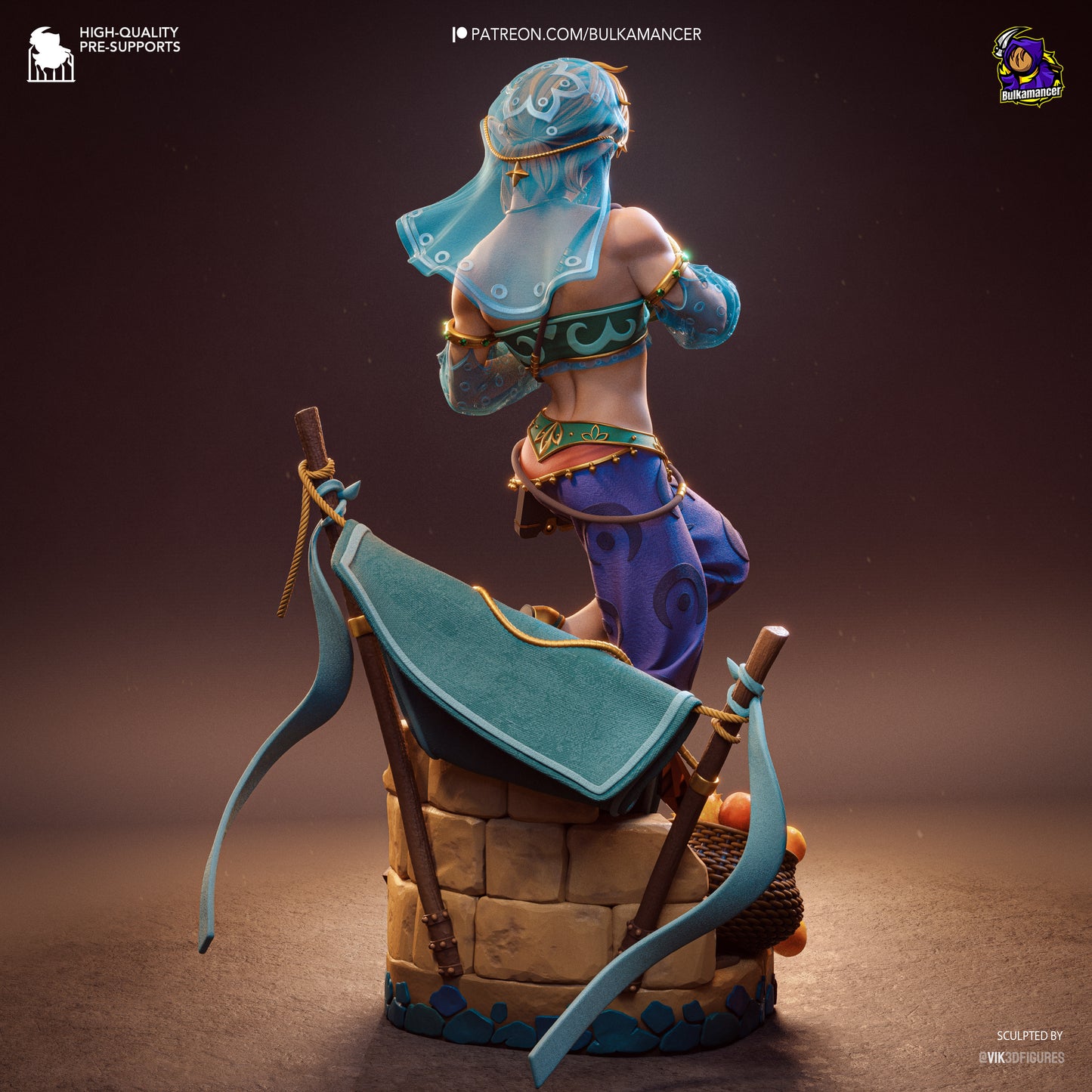 Desert Nomad Garage Kit - Sandstorm Infiltrator Statue 1:8 Scale - 3D Printed Oasis Champion Resin Figure