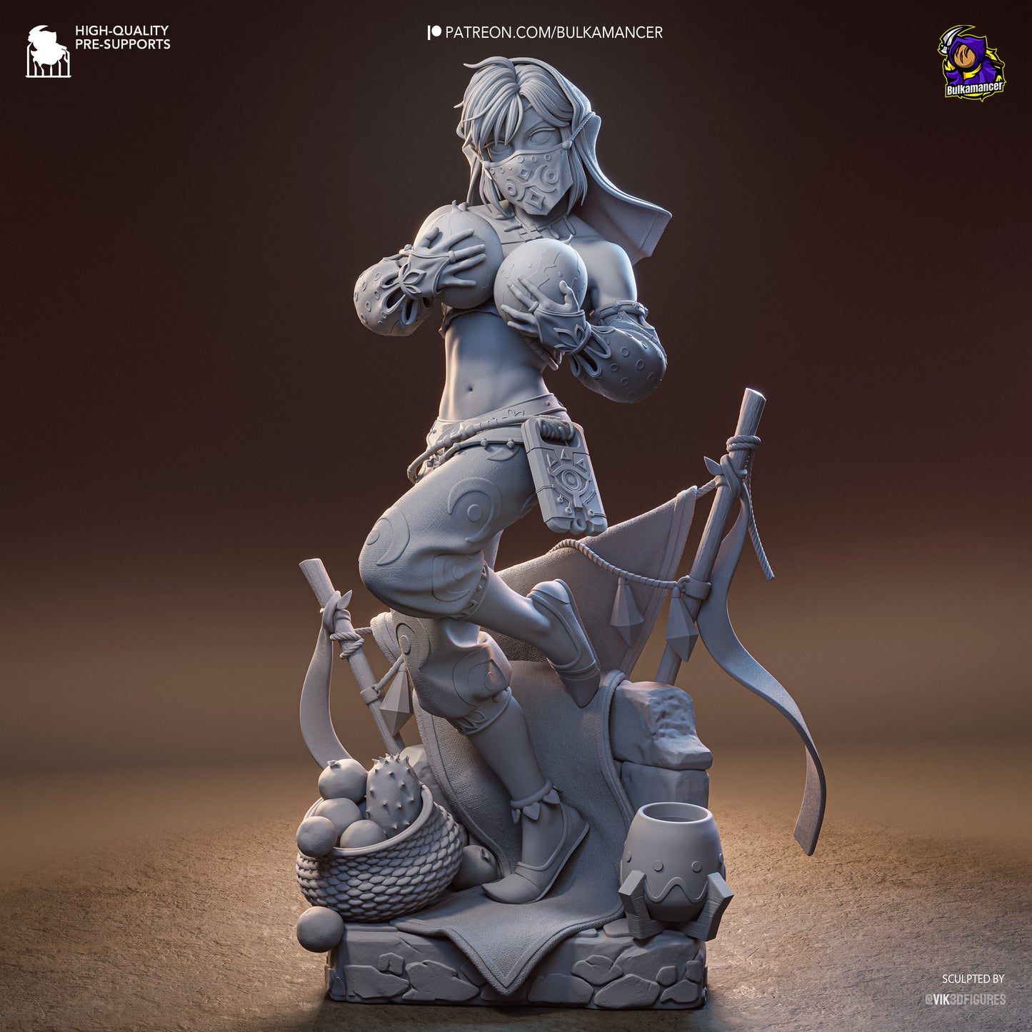 Desert Nomad Garage Kit - Sandstorm Infiltrator Statue 1:8 Scale - 3D Printed Oasis Champion Resin Figure