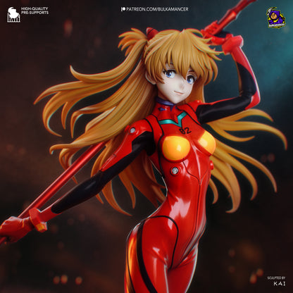 Purpurne Pilotin Garage Kit - Feurige Mecha-Pilotin im Maßstab 1:8 - 3D-gedruckte Bulkamancer Harzfigur