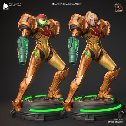 Intergalactic Bounty Hunter Garage Kit - Tech-Armor Warrior Statue 1:8 Scale - 3D Printed Sci-Fi Heroine Resin Figure
