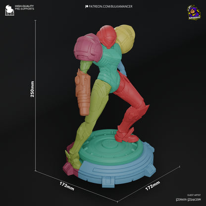 Intergalactic Bounty Hunter Garage Kit - Tech-Armor Warrior Statue 1:8 Scale - 3D Printed Sci-Fi Heroine Resin Figure