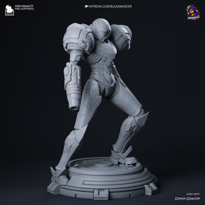 Intergalactic Bounty Hunter Garage Kit - Tech-Armor Warrior Statue 1:8 Scale - 3D Printed Sci-Fi Heroine Resin Figure