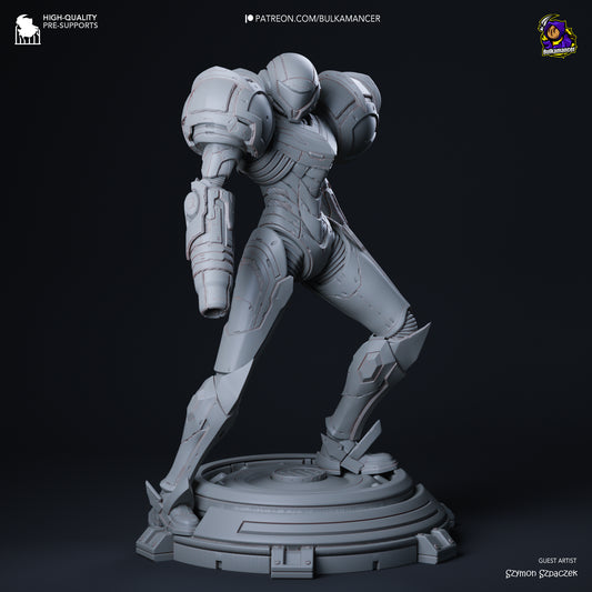 Intergalactic Bounty Hunter Garage Kit - Tech-Armor Warrior Statue 1:8 Scale - 3D Printed Sci-Fi Heroine Resin Figure