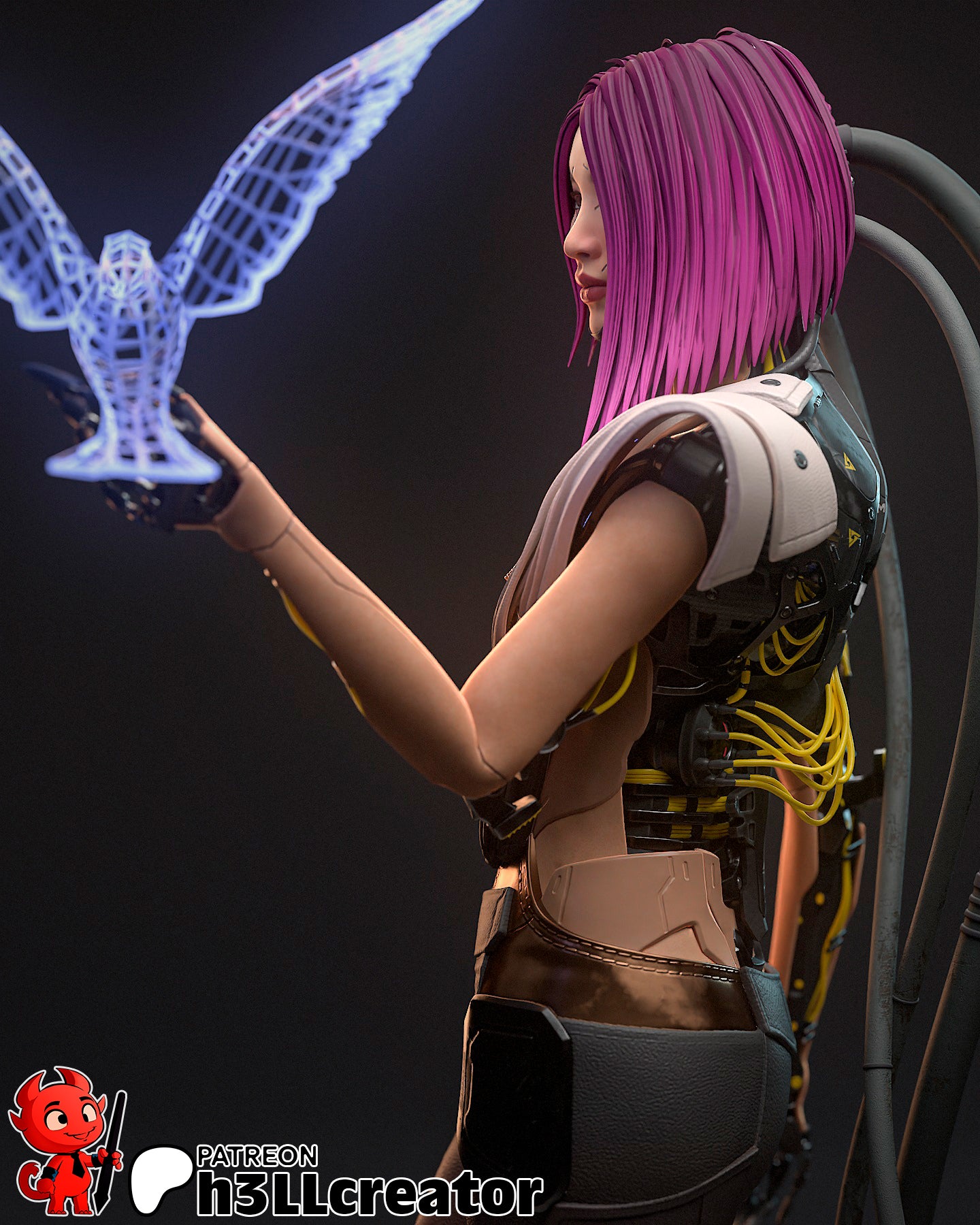 Shadow Intelligence Garage Kit - Digital Ghost Statue & Bust 1:10 Scale - 3D Printed Cyber-Spy Resin Figure