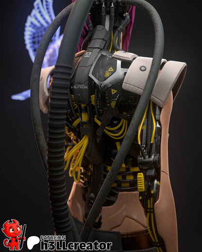 Shadow Intelligence Garage Kit - Digital Ghost Statue & Bust 1:10 Scale - 3D Printed Cyber-Spy Resin Figure