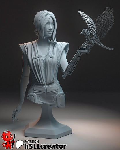Shadow Intelligence Garage Kit - Digital Ghost Statue & Bust 1:10 Scale - 3D Printed Cyber-Spy Resin Figure