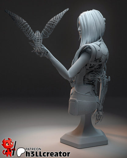 Shadow Intelligence Garage Kit - Digital Ghost Statue & Bust 1:10 Scale - 3D Printed Cyber-Spy Resin Figure