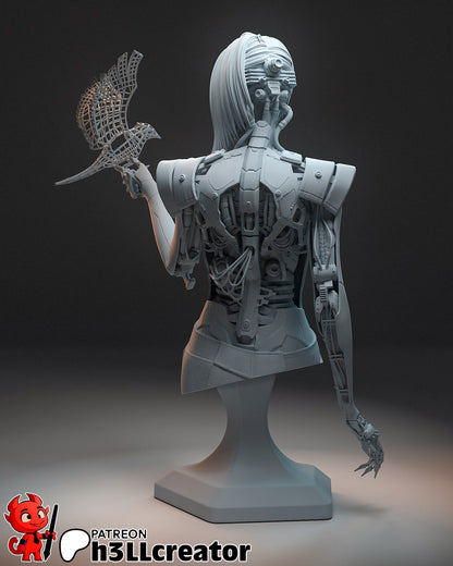 Shadow Intelligence Garage Kit - Digital Ghost Statue & Bust 1:10 Scale - 3D Printed Cyber-Spy Resin Figure