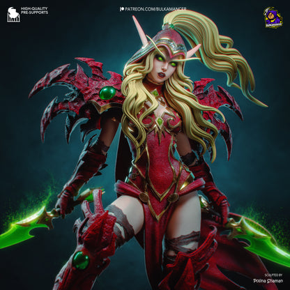 Crimson Shadow Garage Kit - Sovereign Elf Assassin Statue 1:8 Scale - 3D Printed Deadly Elven Resin Figure