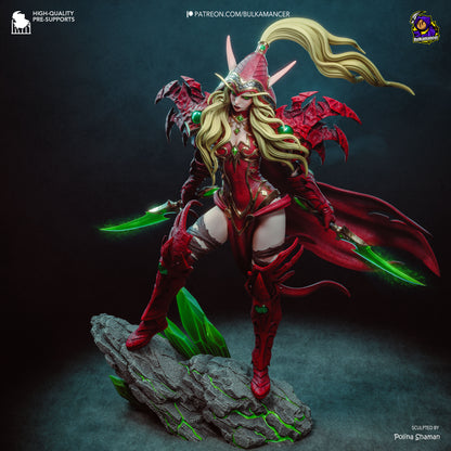 Crimson Shadow Garage Kit - Sovereign Elf Assassin Statue 1:8 Scale - 3D Printed Deadly Elven Resin Figure