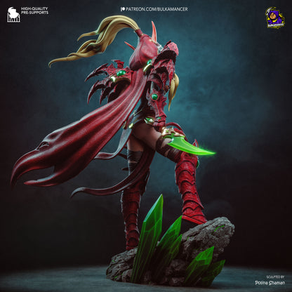 Crimson Shadow Garage Kit - Sovereign Elf Assassin Statue 1:8 Scale - 3D Printed Deadly Elven Resin Figure