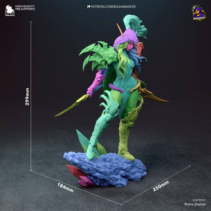 Crimson Shadow Garage Kit - Sovereign Elf Assassin Statue 1:8 Scale - 3D Printed Deadly Elven Resin Figure