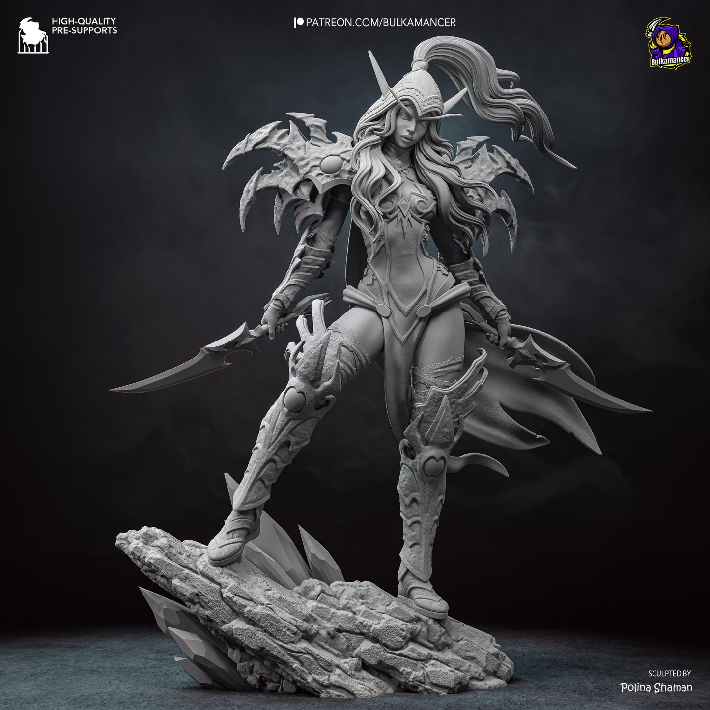 Crimson Shadow Garage Kit - Sovereign Elf Assassin Statue 1:8 Scale - 3D Printed Deadly Elven Resin Figure