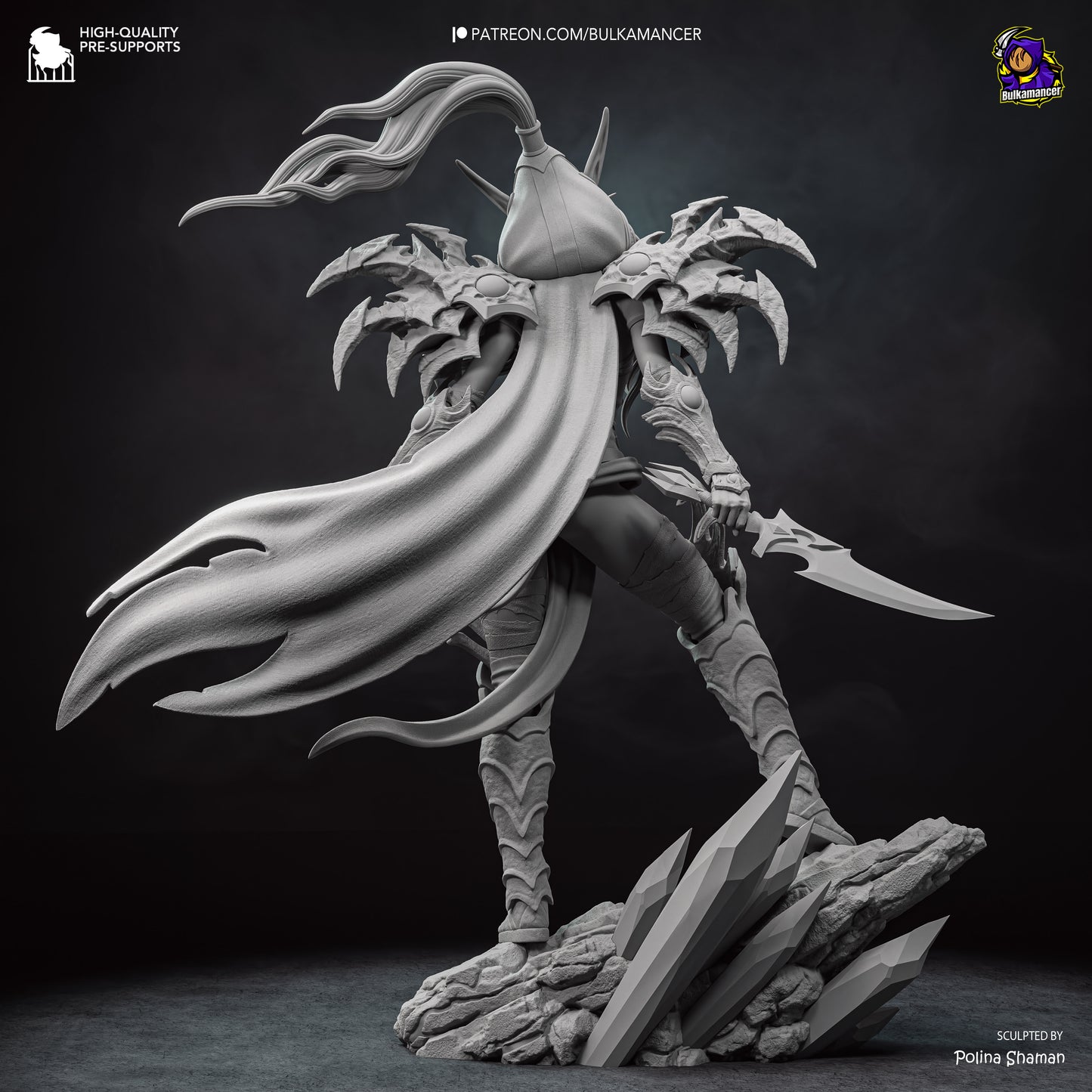 Crimson Shadow Garage Kit - Sovereign Elf Assassin Statue 1:8 Scale - 3D Printed Deadly Elven Resin Figure