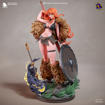 Wetterkönigin-Navigatorin Garage Kit - Walküren-Piratin im Maßstab 1:8 - 3D-gedruckte Bulkamancer Harzfigur