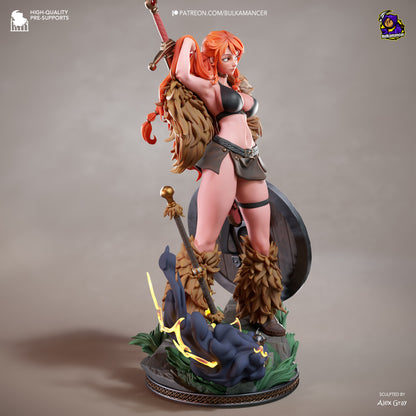 Wetterkönigin-Navigatorin Garage Kit - Walküren-Piratin im Maßstab 1:8 - 3D-gedruckte Bulkamancer Harzfigur